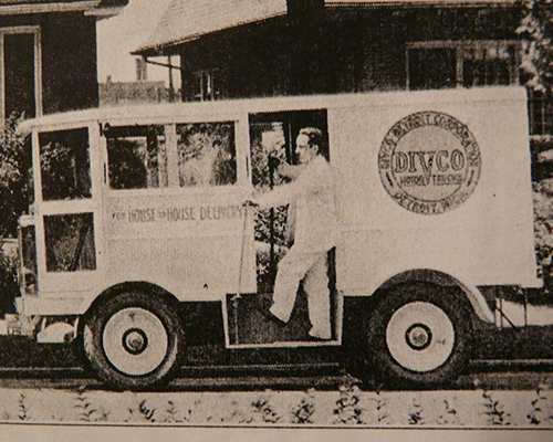 Sales photo showing truck being driven from the left side door