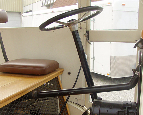 Driver's front seat and steering area