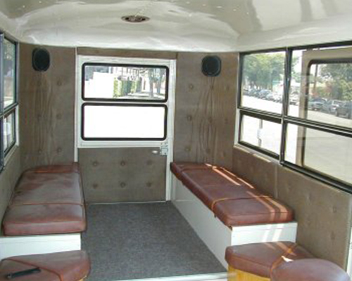 Seating area of Mini Shuttle bus
